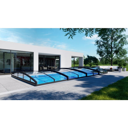 Pool-Überdachung / Albixon Casablanca Infinity Klar 442 x 850 cm